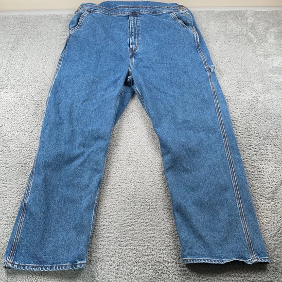 Levis Overalls Mens 42x30 Blue Denim Carpenter Bib Workwear Levi Strauss - Picture 2 of 12